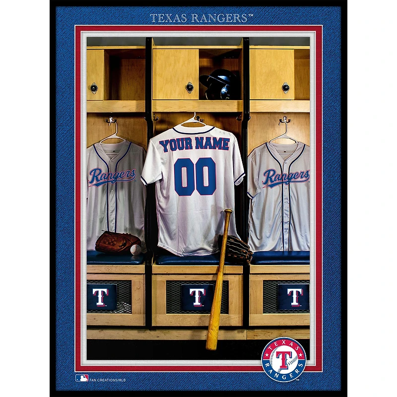 Texas Rangers 12'' x 16'' Personalized Team Jersey Print