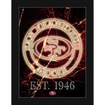Black San Francisco 49ers 12'' x 16'' Framed Circle Logo Print