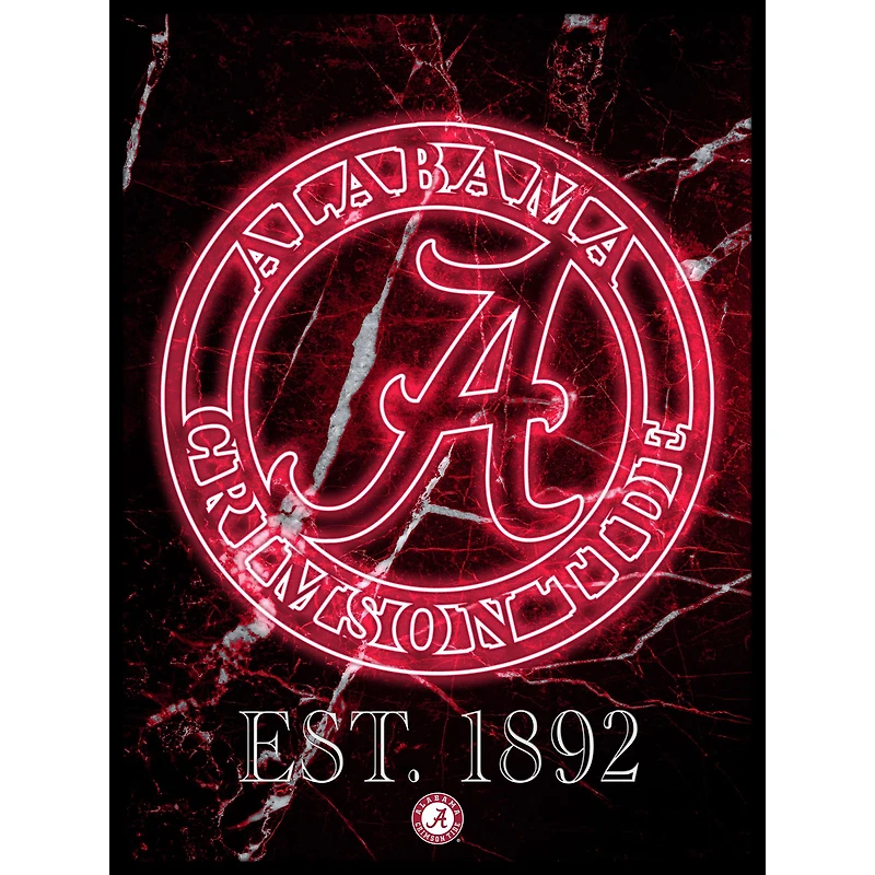Black Alabama Crimson Tide 12'' x 16'' Framed Circle Logo Print