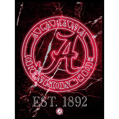 Black Alabama Crimson Tide 12'' x 16'' Framed Circle Logo Print