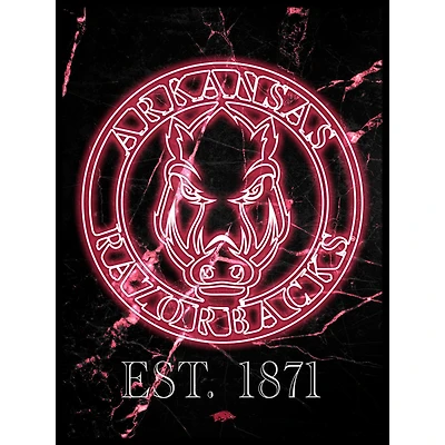 Black Arkansas Razorbacks 12'' x 16'' Framed Circle Logo Print