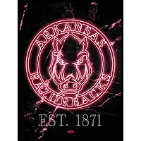 Black Arkansas Razorbacks 12'' x 16'' Framed Circle Logo Print