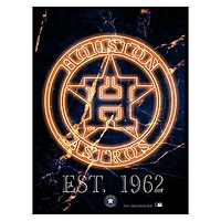 Black Houston Astros 12'' x 16'' Framed Circle Logo Print