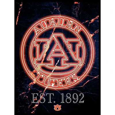 Black Auburn Tigers 12'' x 16'' Framed Circle Logo Print