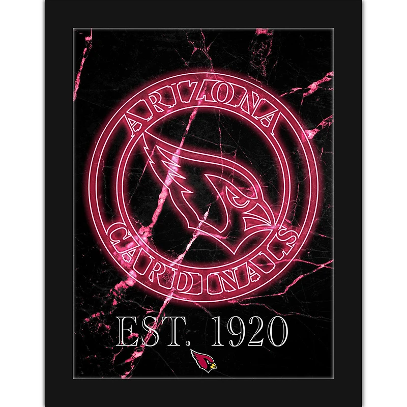 Black Arizona Cardinals 12'' x 16'' Framed Circle Logo Print