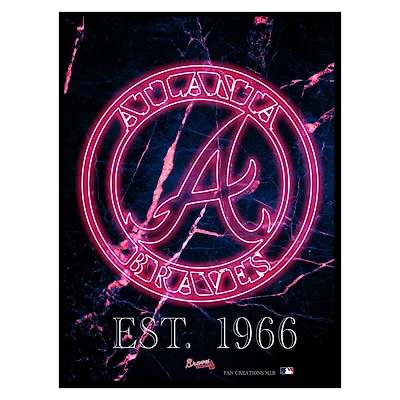 Black Atlanta Braves 12'' x 16'' Framed Circle Logo Print