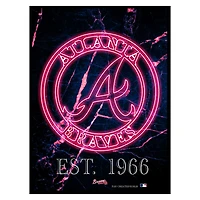 Black Atlanta Braves 12'' x 16'' Framed Circle Logo Print