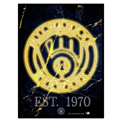 Black Milwaukee Brewers 12'' x 16'' Framed Circle Logo Print