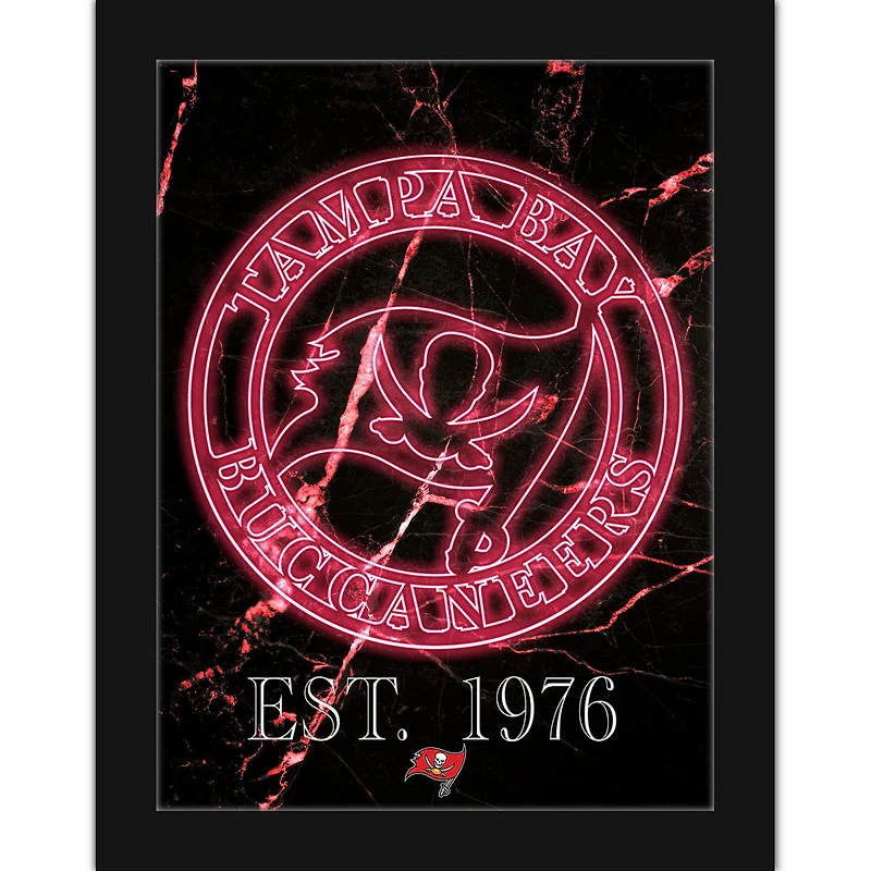 Black Tampa Bay Buccaneers 12'' x 16'' Framed Circle Logo Print