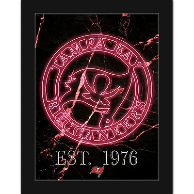 Black Tampa Bay Buccaneers 12'' x 16'' Framed Circle Logo Print