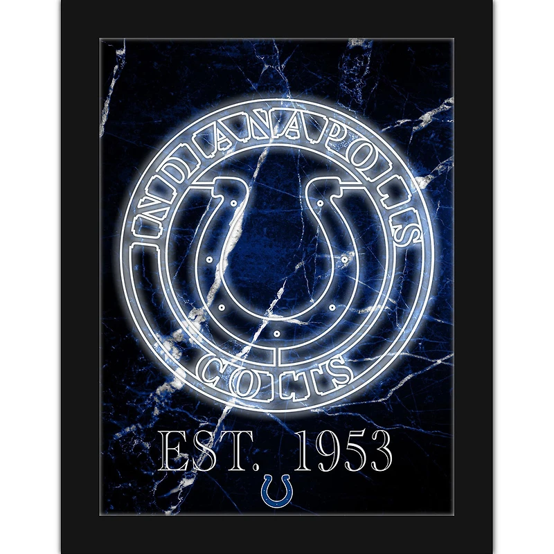 Black Indianapolis Colts 12'' x 16'' Framed Circle Logo Print