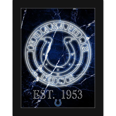 Black Indianapolis Colts 12'' x 16'' Framed Circle Logo Print