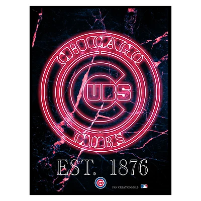 Black Chicago Cubs 12'' x 16'' Framed Circle Logo Print