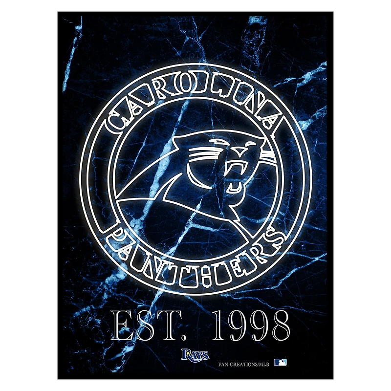 Black Tampa Bay Rays 12'' x 16'' Framed Circle Logo Print