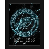 Black Philadelphia Eagles 12'' x 16'' Framed Circle Logo Print