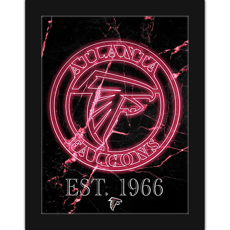 Black Atlanta Falcons 12'' x 16'' Framed Circle Logo Print