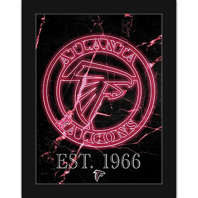Black Atlanta Falcons 12'' x 16'' Framed Circle Logo Print
