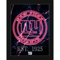 Black New York Giants 12'' x 16'' Framed Circle Logo Print
