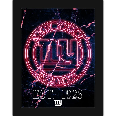Black New York Giants 12'' x 16'' Framed Circle Logo Print