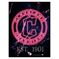 Black Cleveland Guardians 12'' x 16'' Framed Circle Logo Print