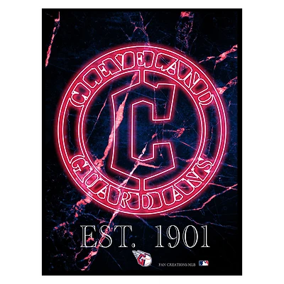 Black Cleveland Guardians 12'' x 16'' Framed Circle Logo Print