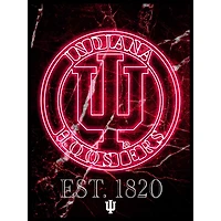 Black Indiana Hoosiers 12'' x 16'' Framed Circle Logo Print
