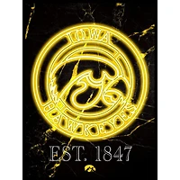 Black Iowa Hawkeyes 12'' x 16'' Framed Circle Logo Print