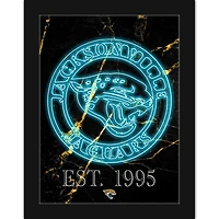 Black Jacksonville Jaguars 12'' x 16'' Framed Circle Logo Print