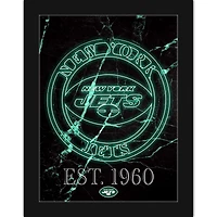 Black New York Jets 12'' x 16'' Framed Circle Logo Print