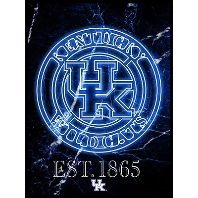 Black Kentucky Wildcats 12'' x 16'' Framed Circle Logo Print