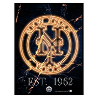 Black New York Mets 12'' x 16'' Framed Circle Logo Print