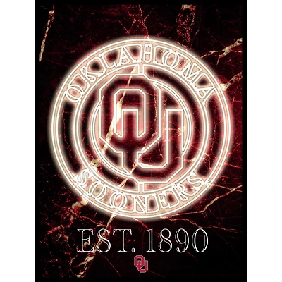 Black Oklahoma Sooners 12'' x 16'' Framed Circle Logo Print