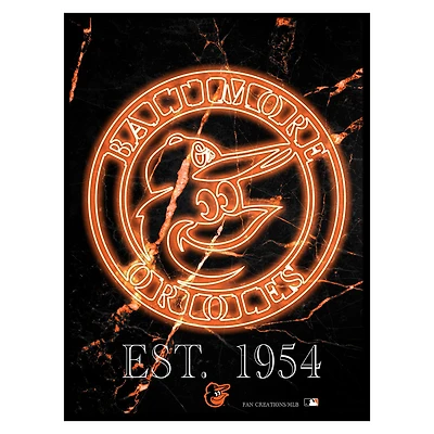 Black Baltimore Orioles 12'' x 16'' Framed Circle Logo Print