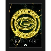 Black Green Bay Packers 12'' x 16'' Framed Circle Logo Print