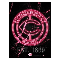 Black Cincinnati Reds 12'' x 16'' Framed Circle Logo Print