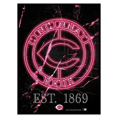 Black Cincinnati Reds 12'' x 16'' Framed Circle Logo Print