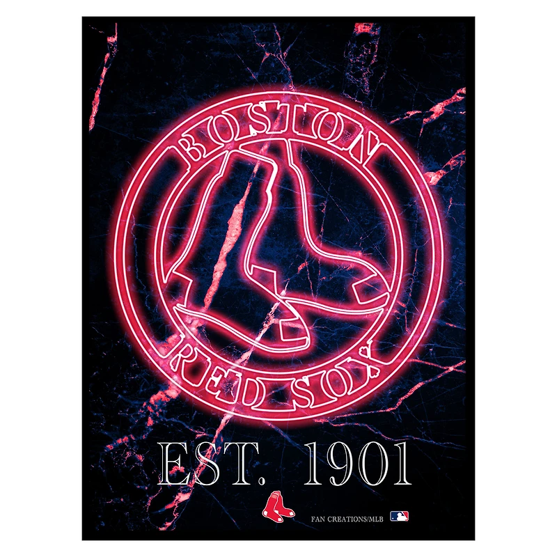 Black Boston Red Sox 12'' x 16'' Framed Circle Logo Print