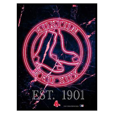 Black Boston Red Sox 12'' x 16'' Framed Circle Logo Print