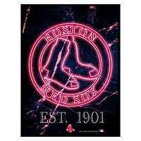 Black Boston Red Sox 12'' x 16'' Framed Circle Logo Print