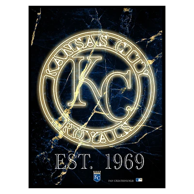 Black Kansas City Royals 12'' x 16'' Framed Circle Logo Print