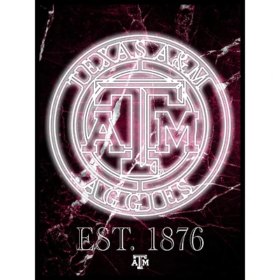 Black Texas A&M Aggies 12'' x 16'' Framed Circle Logo Print