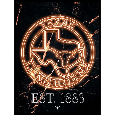 Black Texas Longhorns 12'' x 16'' Framed Circle Logo Print