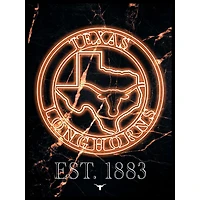 Black Texas Longhorns 12'' x 16'' Framed Circle Logo Print