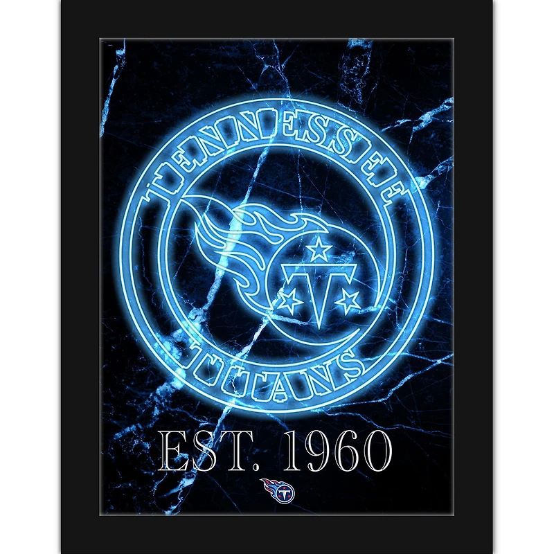 Black Tennessee Titans 12'' x 16'' Framed Circle Logo Print