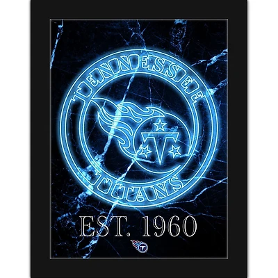 Black Tennessee Titans 12'' x 16'' Framed Circle Logo Print