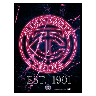 Black Minnesota Twins 12'' x 16'' Framed Circle Logo Print