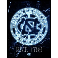 Black North Carolina Tar Heels 12'' x 16'' Framed Circle Logo Print
