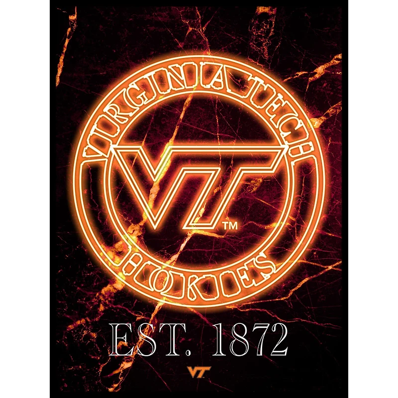 Black Virginia Tech Hokies 12'' x 16'' Framed Circle Logo Print