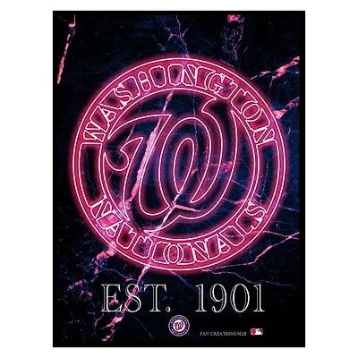 Black Washington Nationals 12'' x 16'' Framed Circle Logo Print
