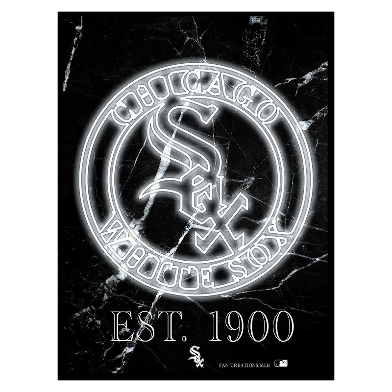 Black Chicago White Sox 12'' x 16'' Framed Circle Logo Print